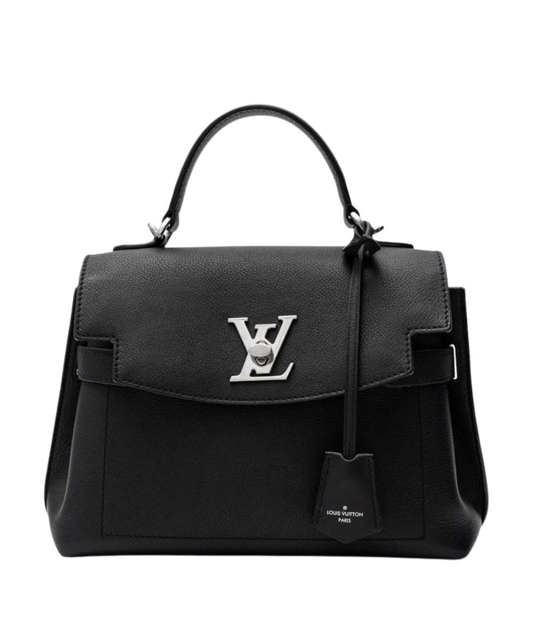 LOUIS VUITTON Черная кожаная сумка с короткими ручками, фото 1