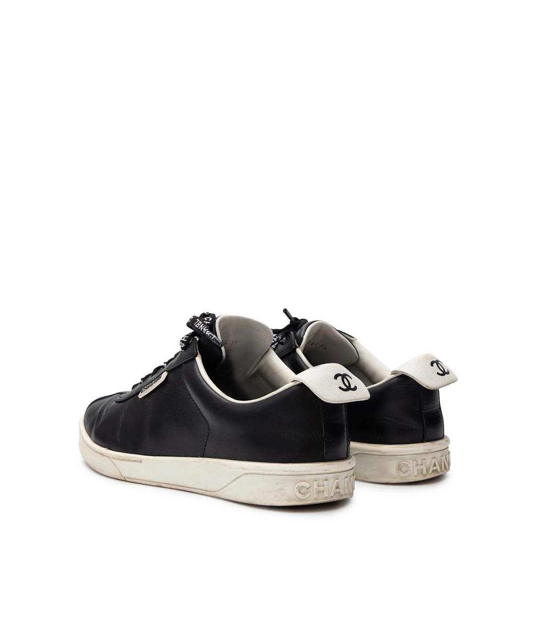 CHANEL Черные кожаные кеды, фото 3
