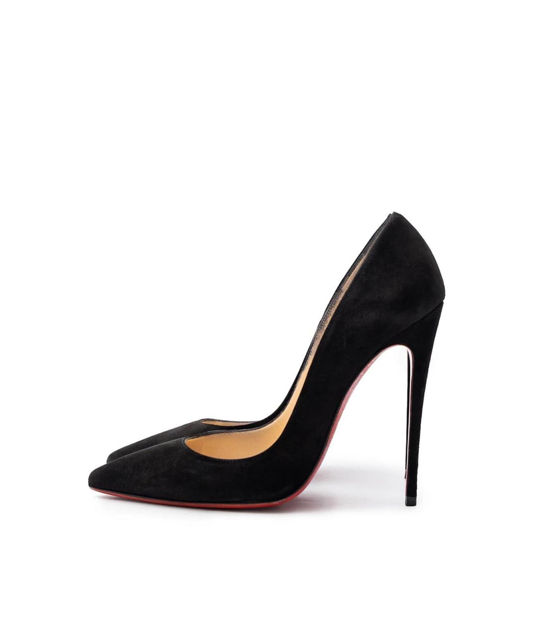 CHRISTIAN LOUBOUTIN Черные замшевые туфли, фото 5