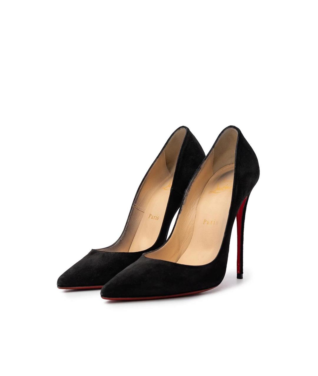 CHRISTIAN LOUBOUTIN Черные замшевые туфли, фото 2