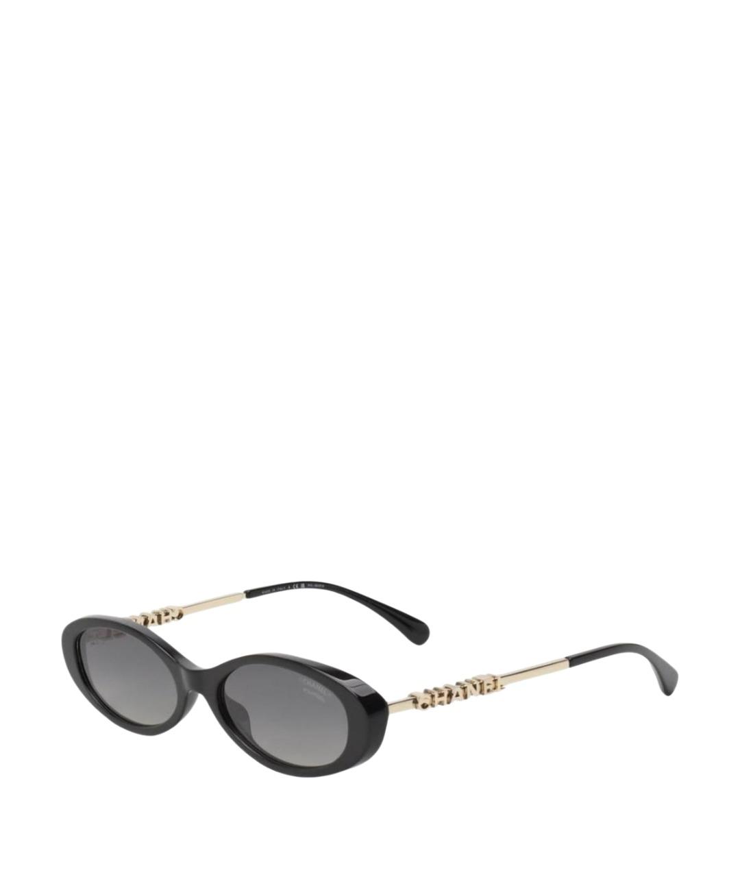 CHANEL Черные пластиковые солнцезащитные очки, фото 1