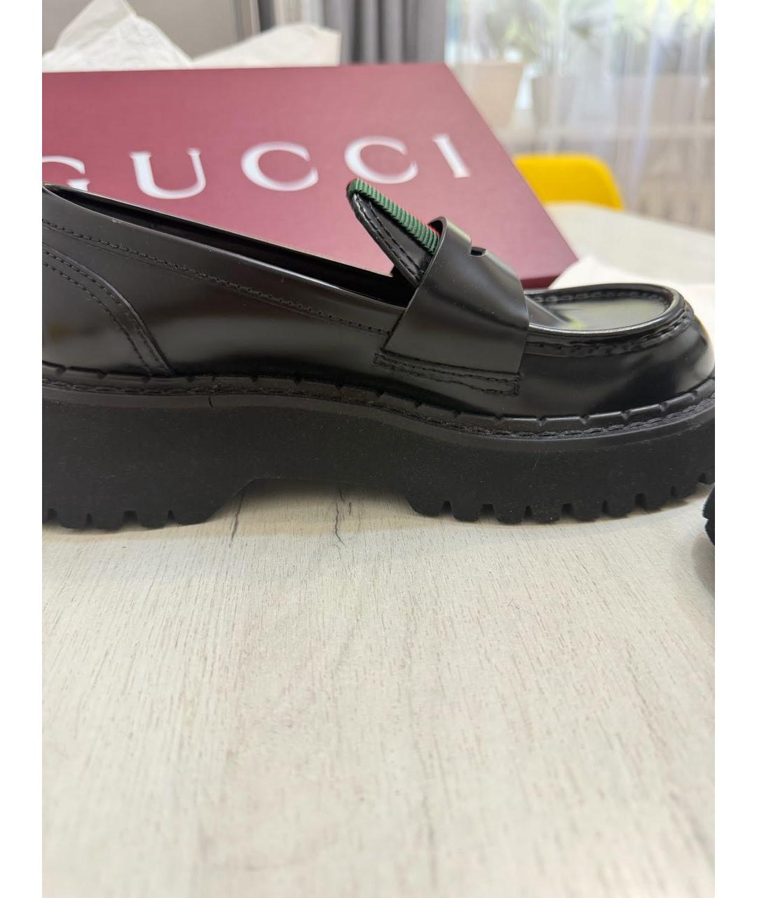 GUCCI Черные кожаные лоферы, фото 7