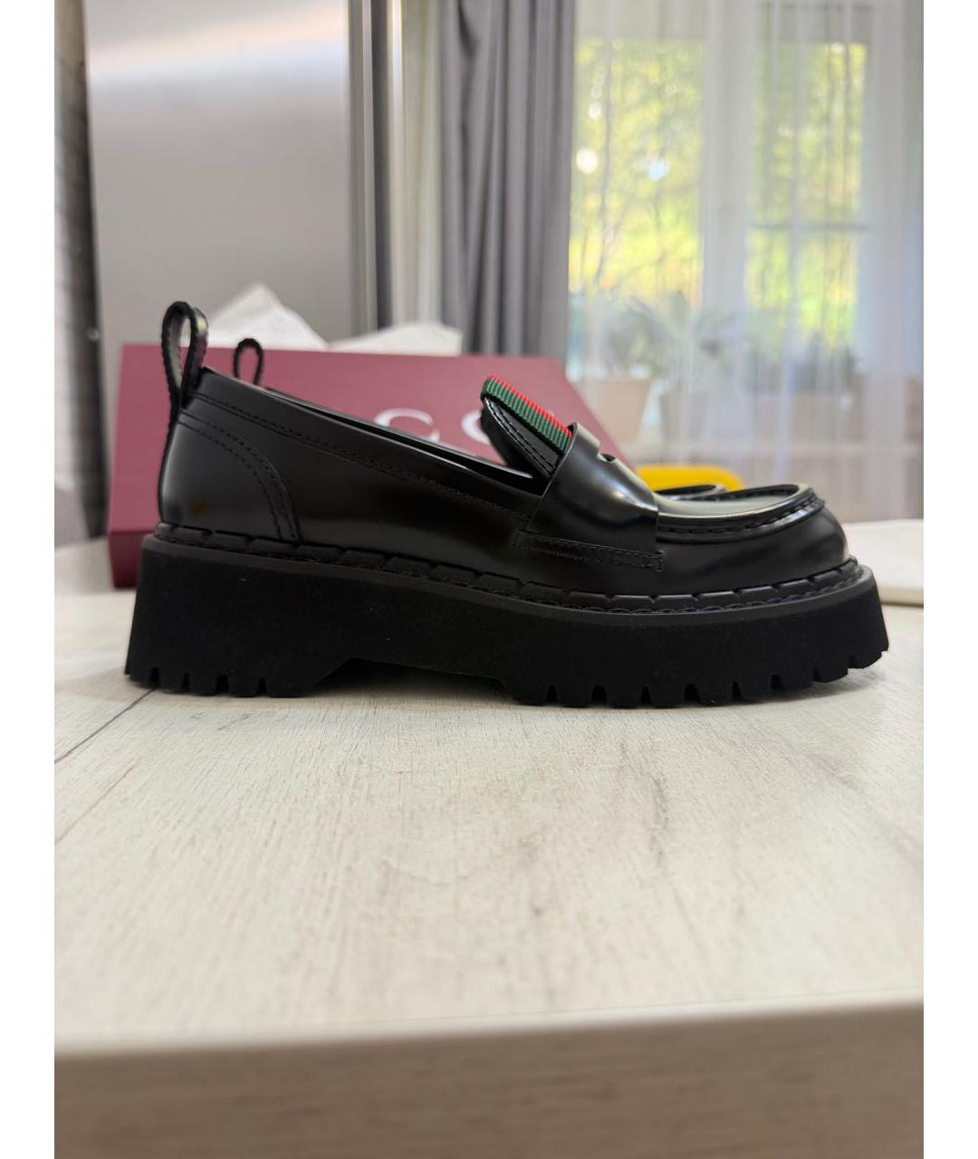 GUCCI Черные кожаные лоферы, фото 9