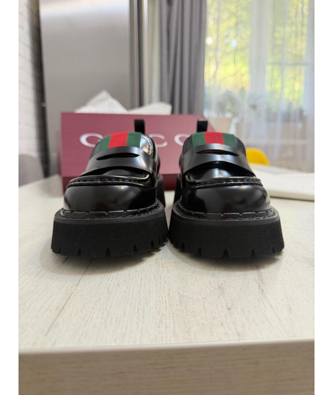 GUCCI Черные кожаные лоферы, фото 6