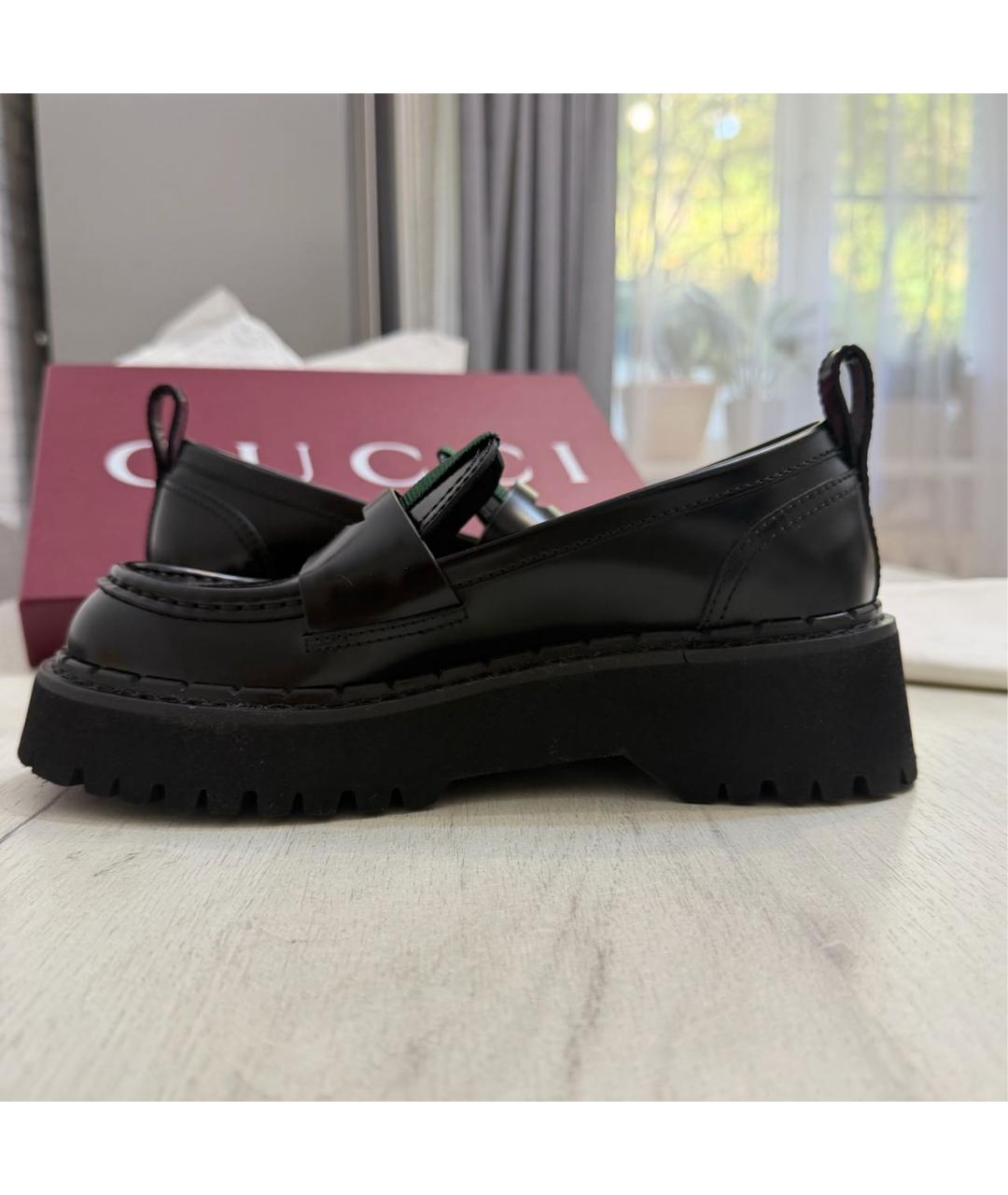 GUCCI Черные кожаные лоферы, фото 8