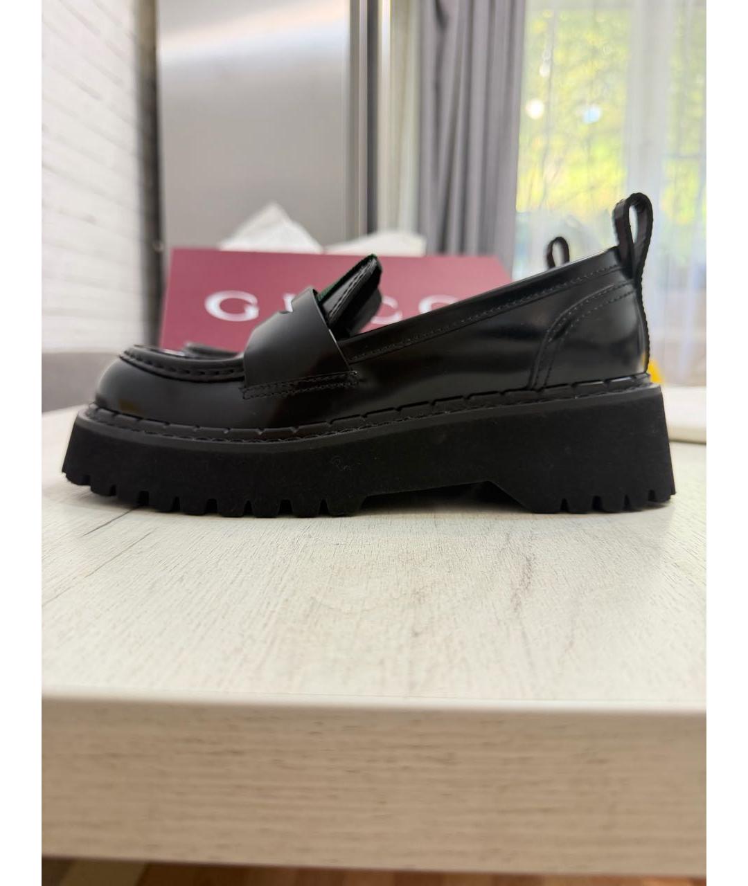 GUCCI Черные кожаные лоферы, фото 5