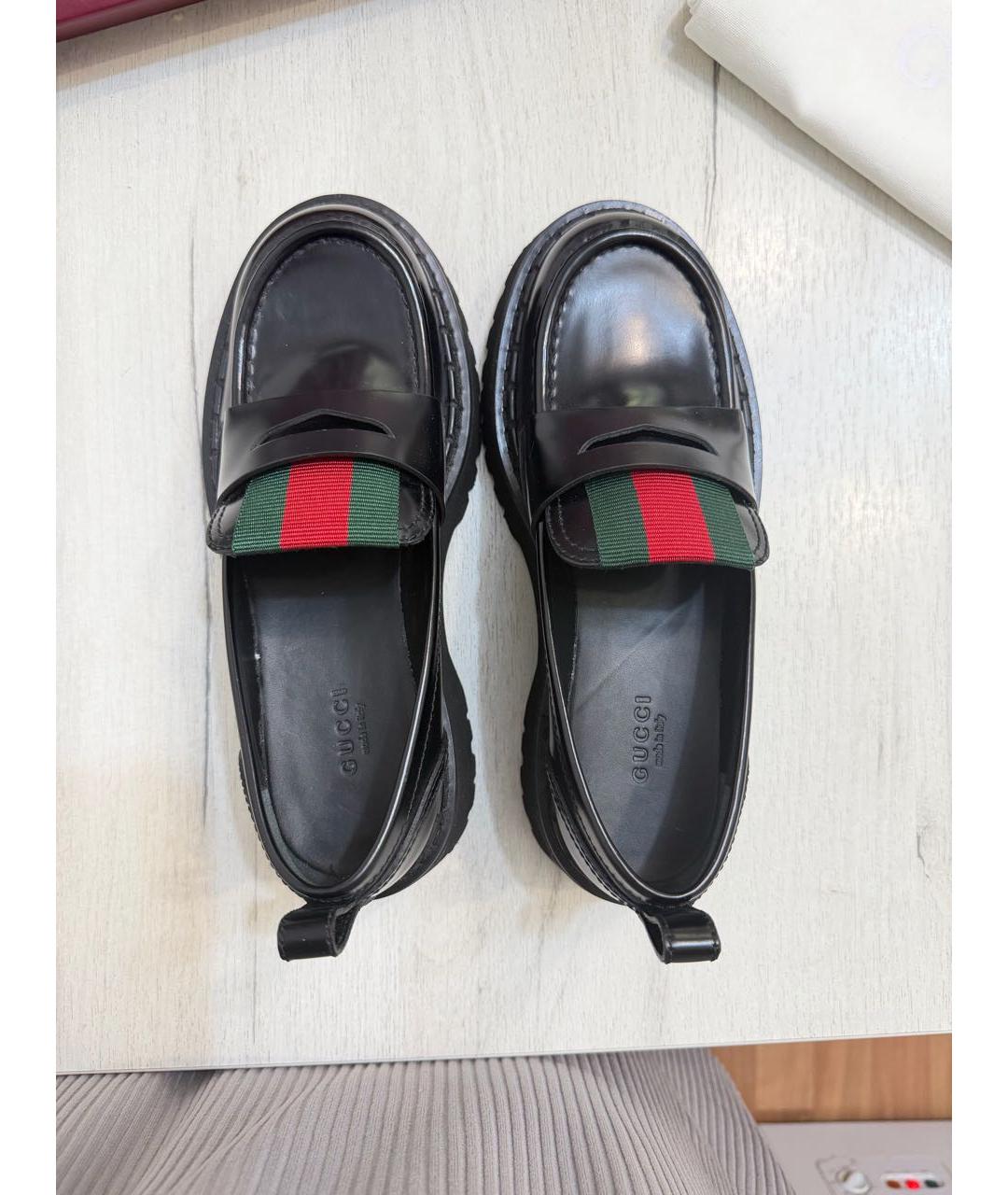 GUCCI Черные кожаные лоферы, фото 3