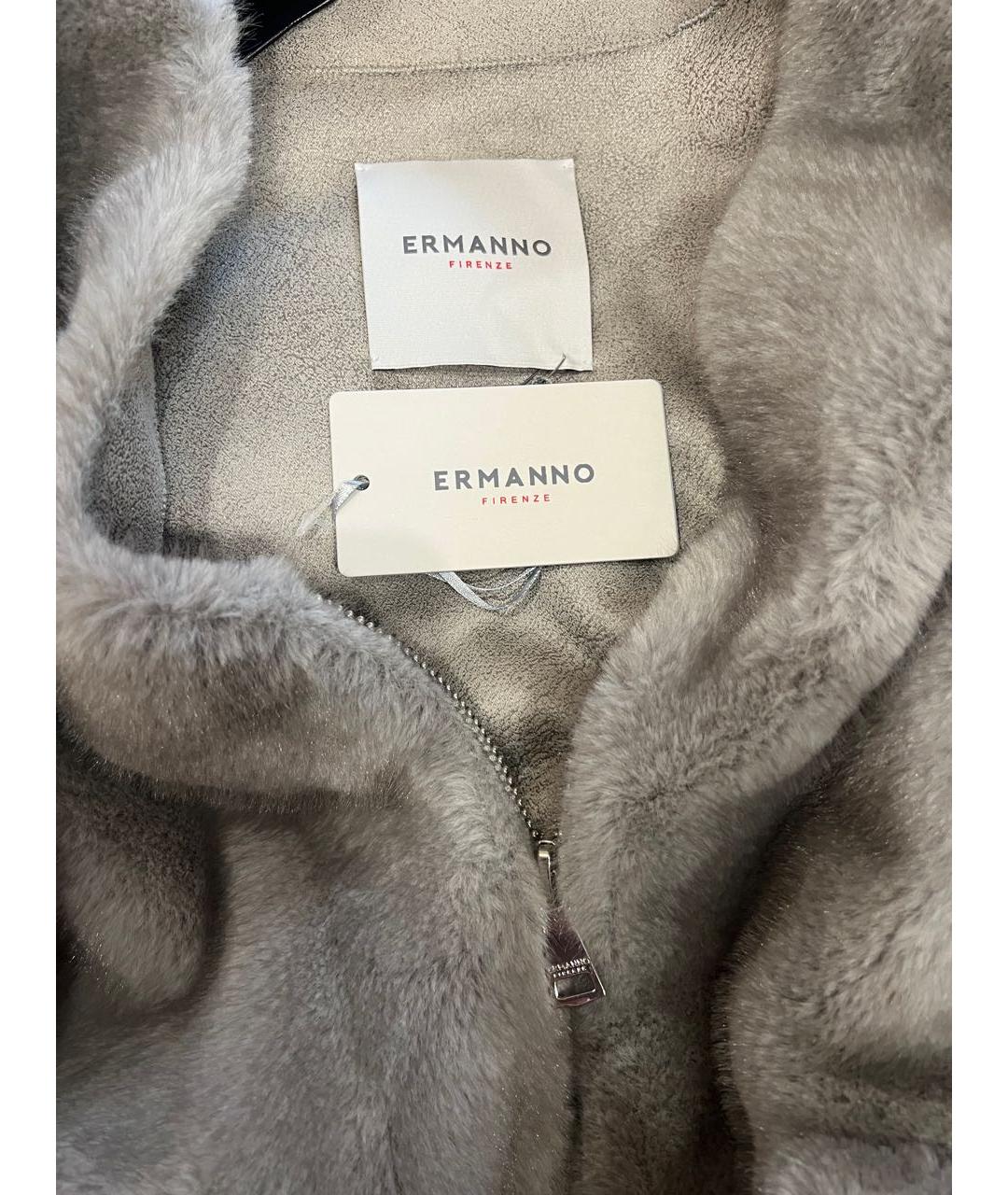 ERMANNO SCERVINO Серая меховая куртка, фото 2