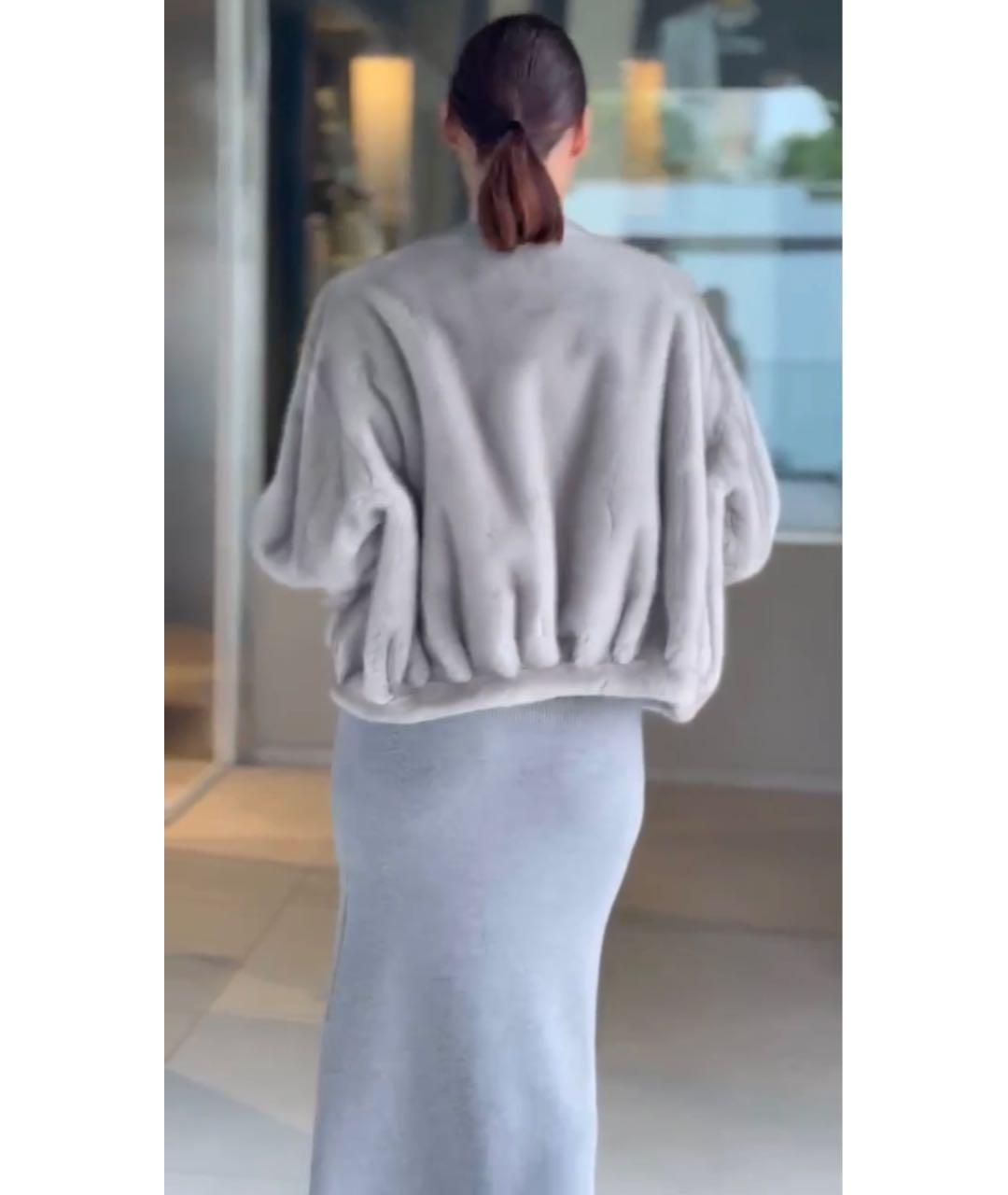 ERMANNO SCERVINO Серая меховая куртка, фото 4