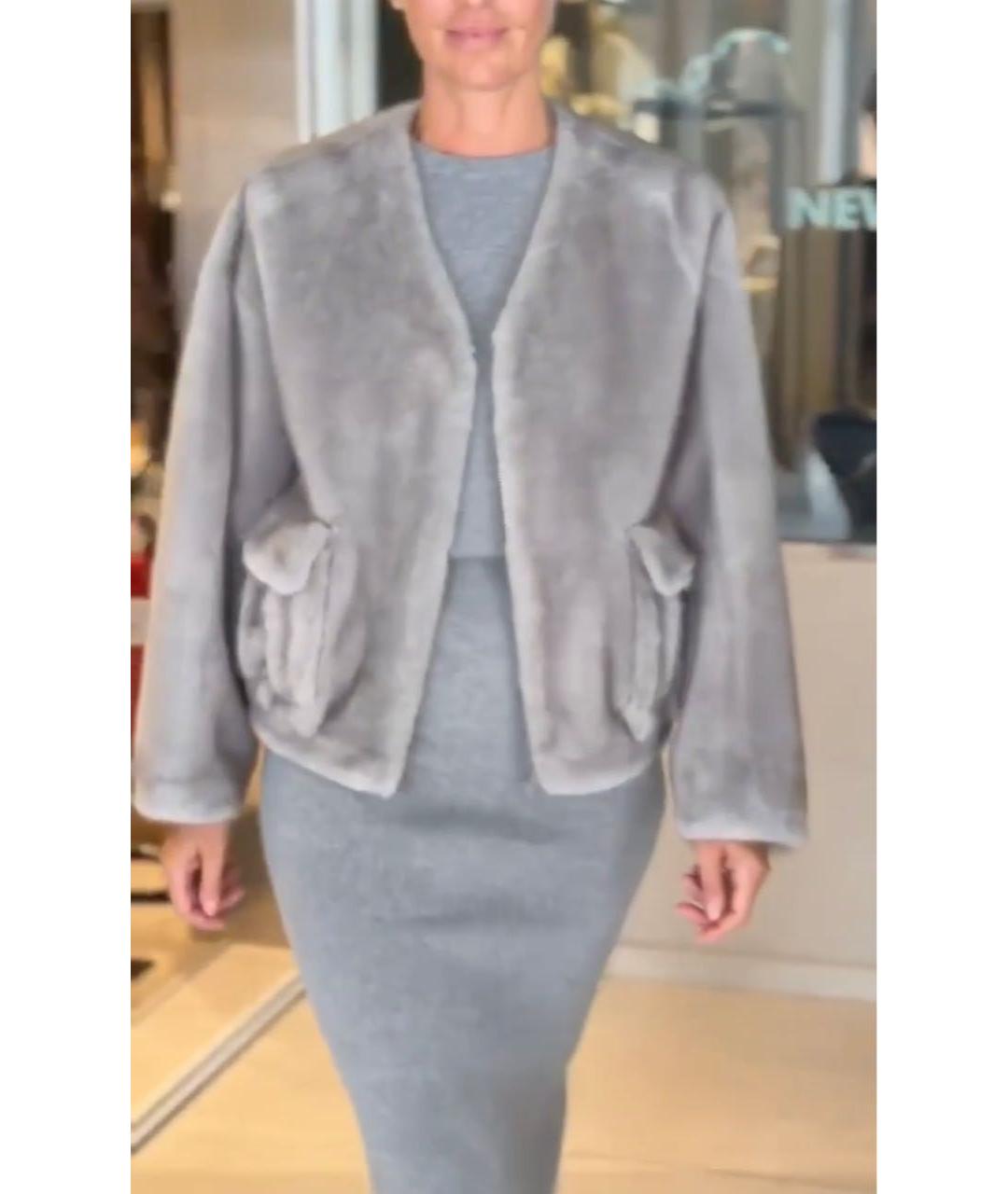 ERMANNO SCERVINO Серая меховая куртка, фото 6
