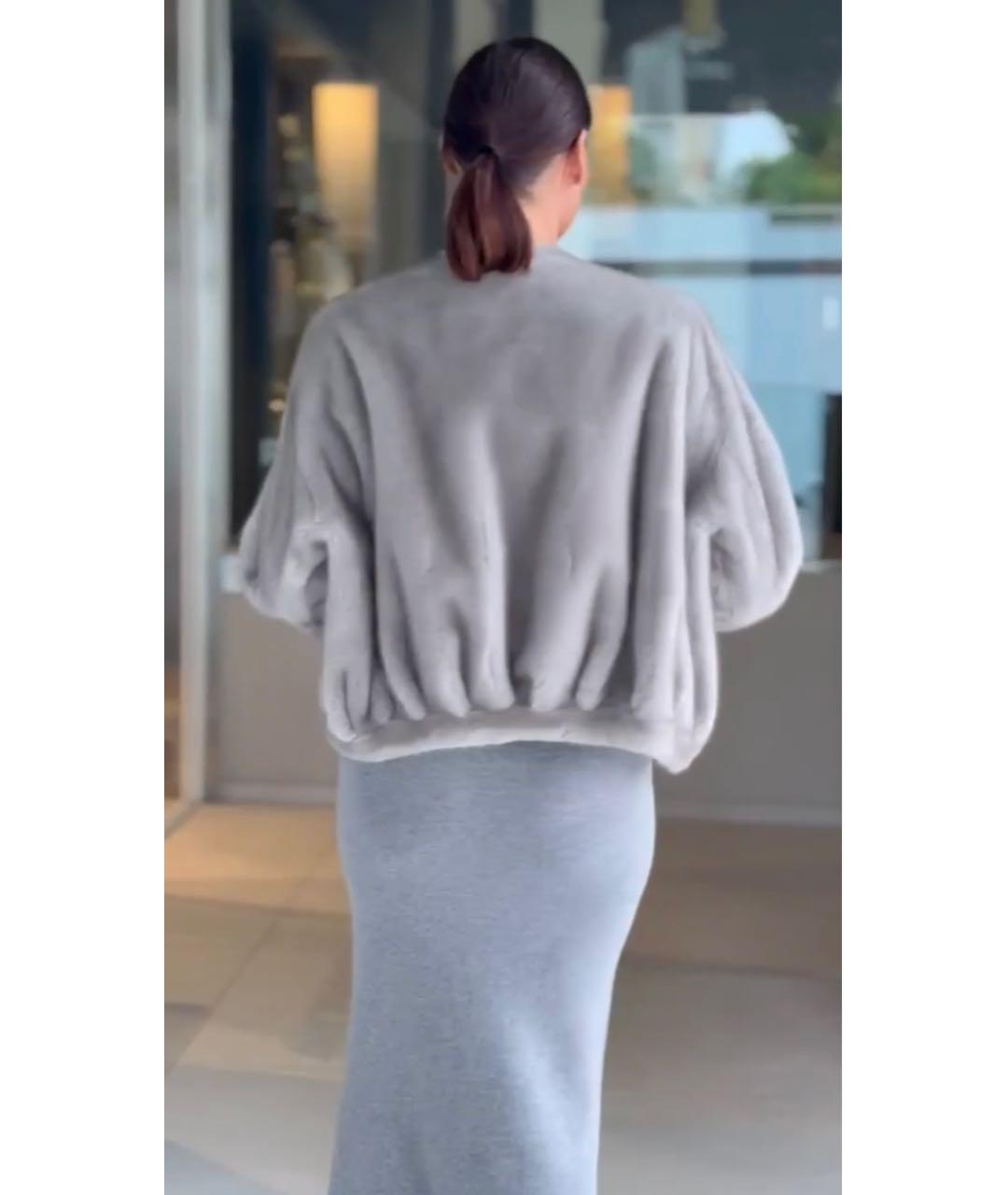 ERMANNO SCERVINO Серая меховая куртка, фото 8