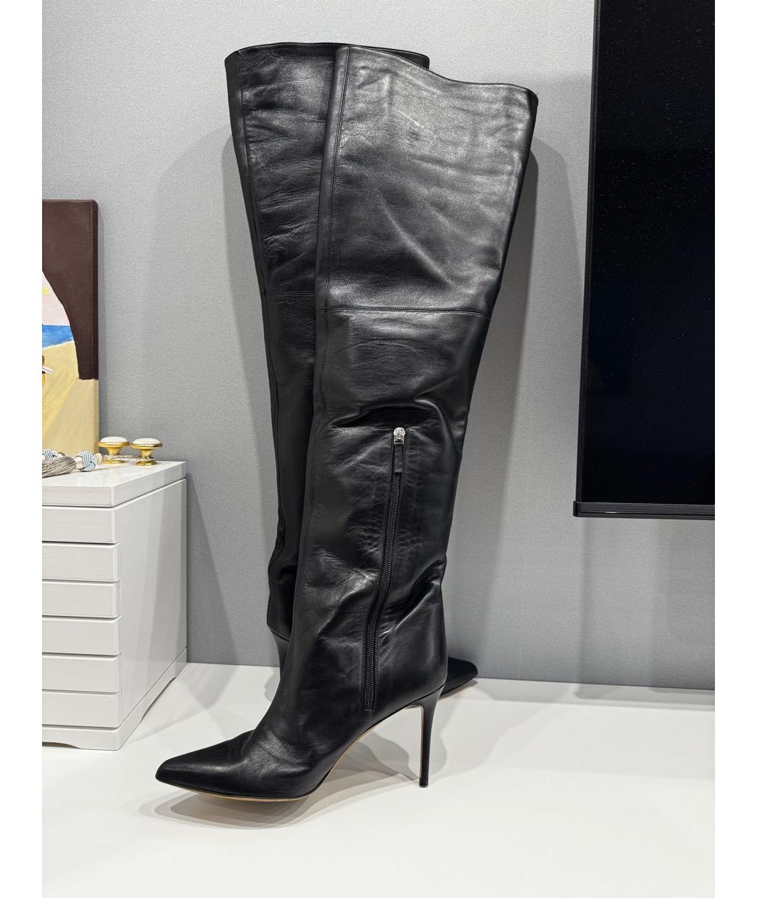 ALEXANDRE VAUTHIER Черные кожаные ботфорты, фото 3