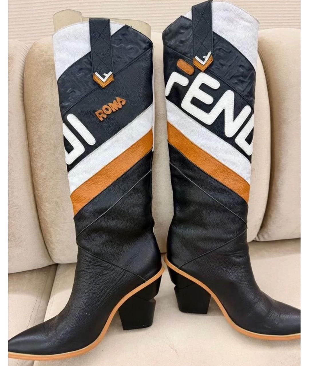 FENDI Мульти кожаные сапоги, фото 5