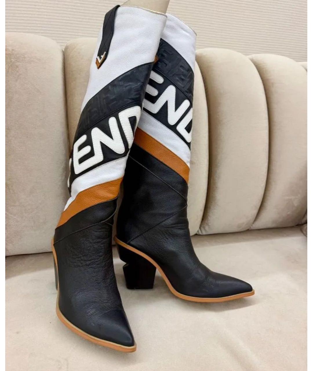 FENDI Мульти кожаные сапоги, фото 3