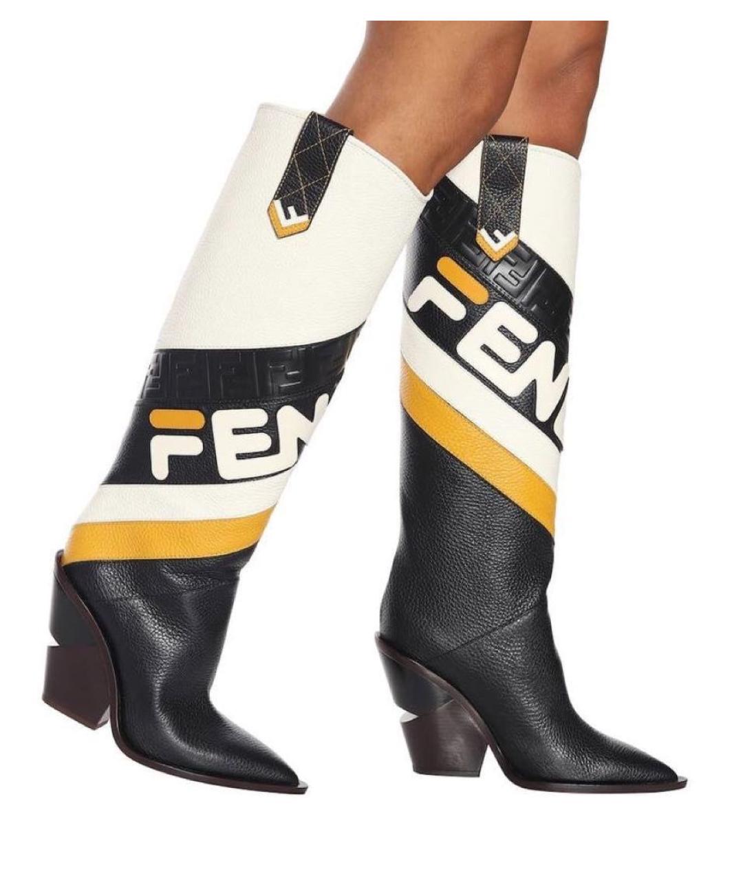 FENDI Мульти кожаные сапоги, фото 6