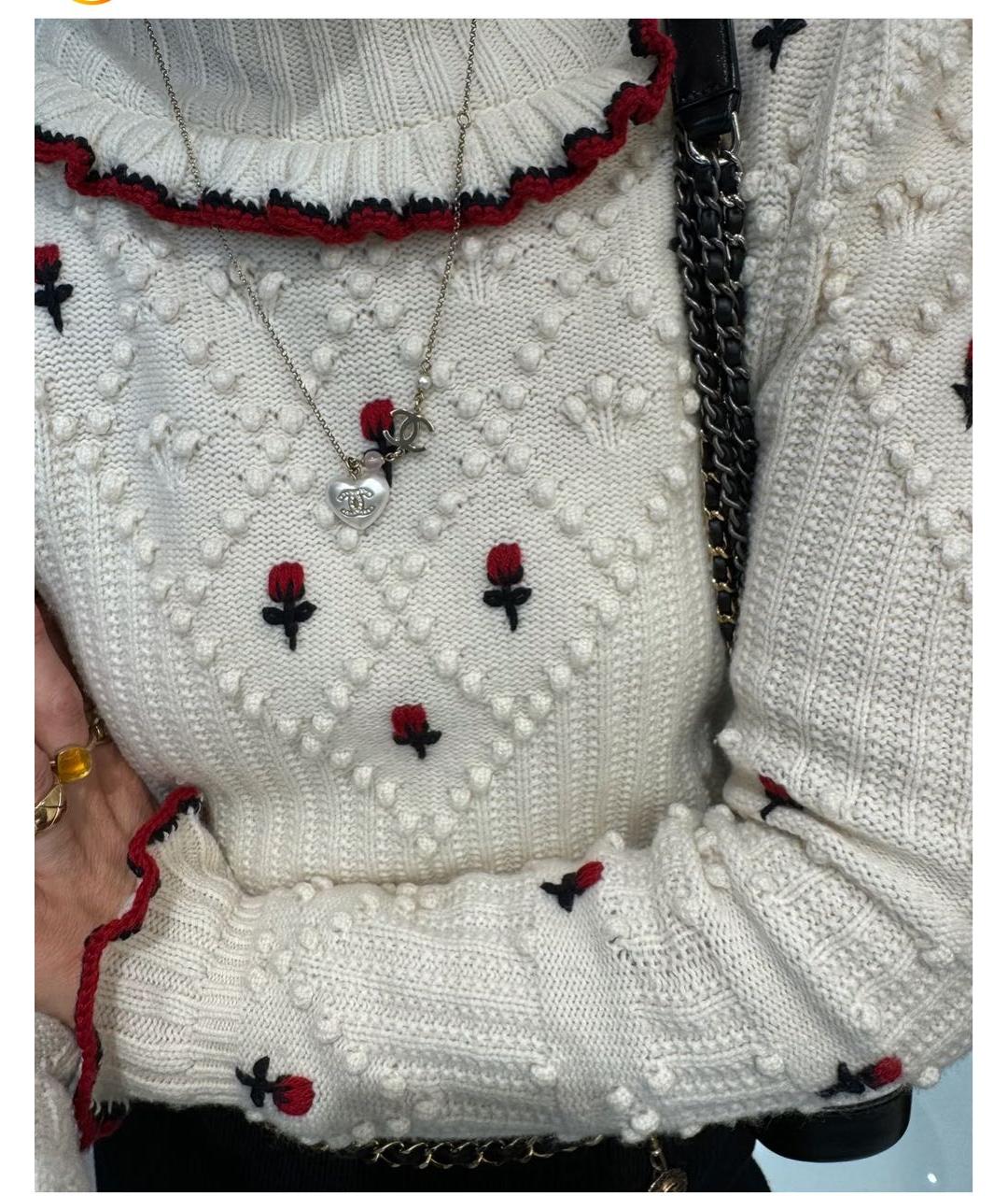 CHANEL Белый кашемировый джемпер / свитер, фото 2