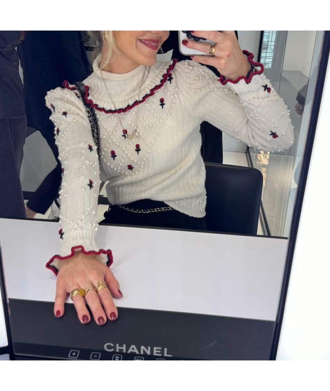 CHANEL Белый кашемировый джемпер / свитер, фото 3