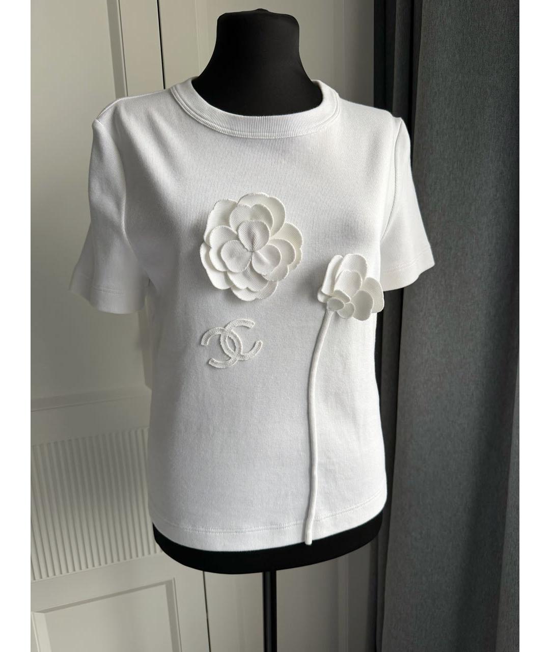 CHANEL Белая хлопковая футболка, фото 3
