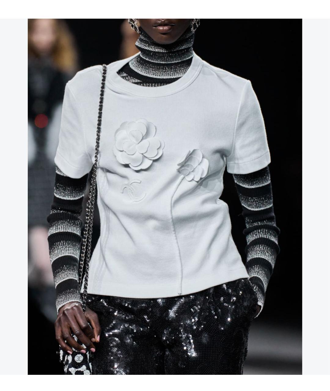 CHANEL Белая хлопковая футболка, фото 2