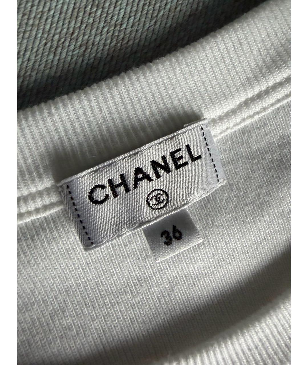CHANEL Белая хлопковая футболка, фото 7