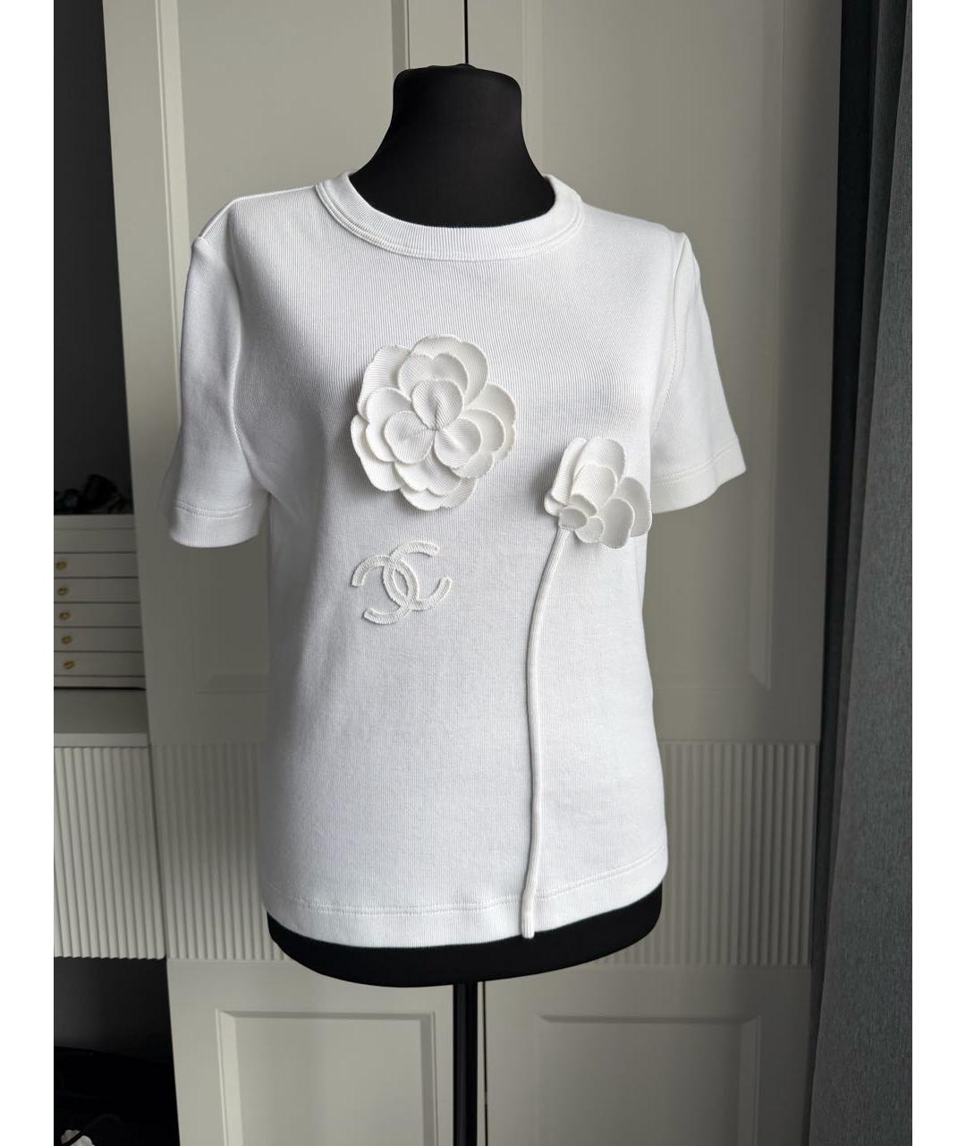 CHANEL Белая хлопковая футболка, фото 6