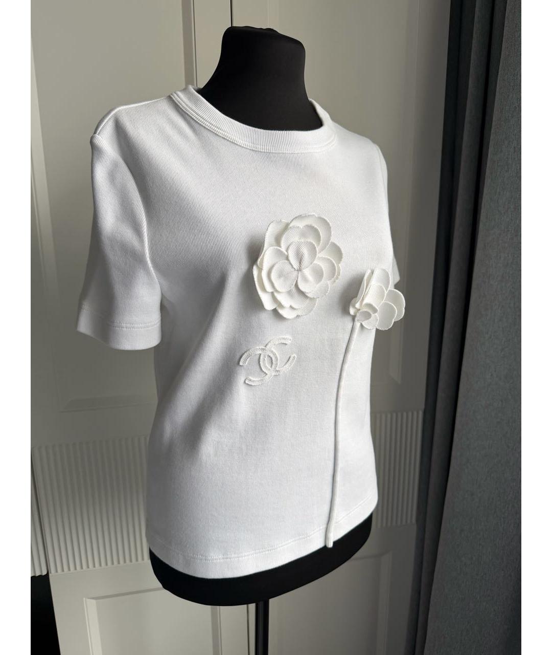 CHANEL Белая хлопковая футболка, фото 4