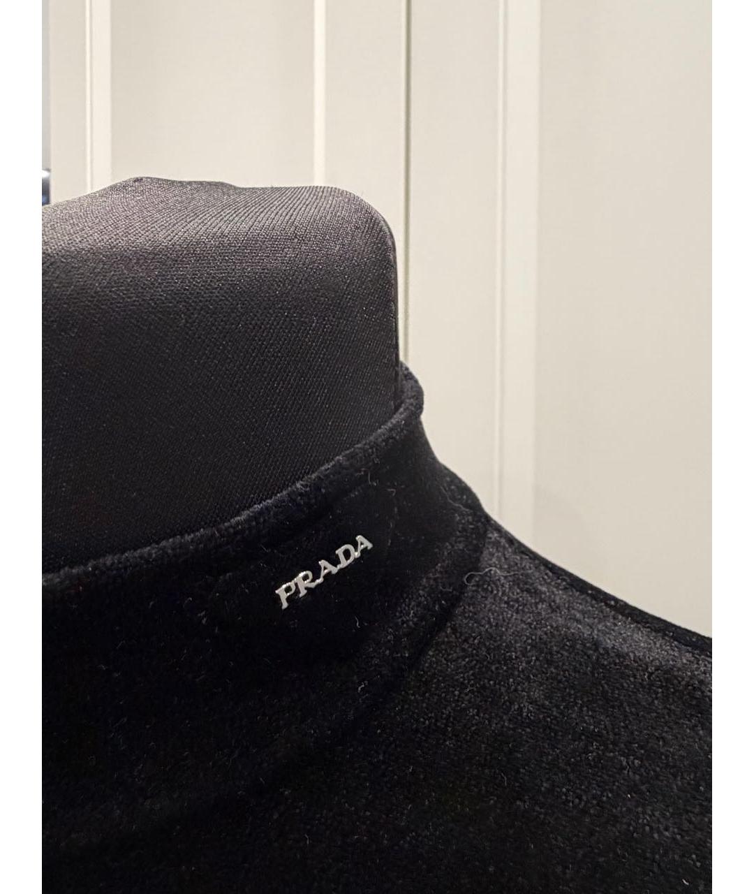PRADA Черная бархатная водолазка, фото 4