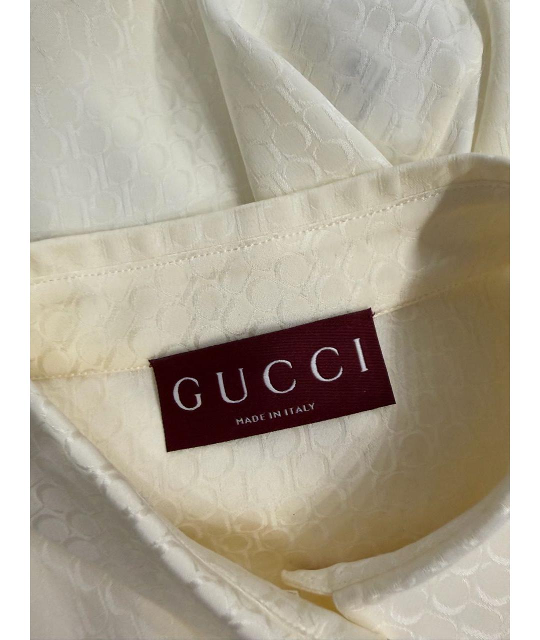 GUCCI Белая шелковая рубашка, фото 7