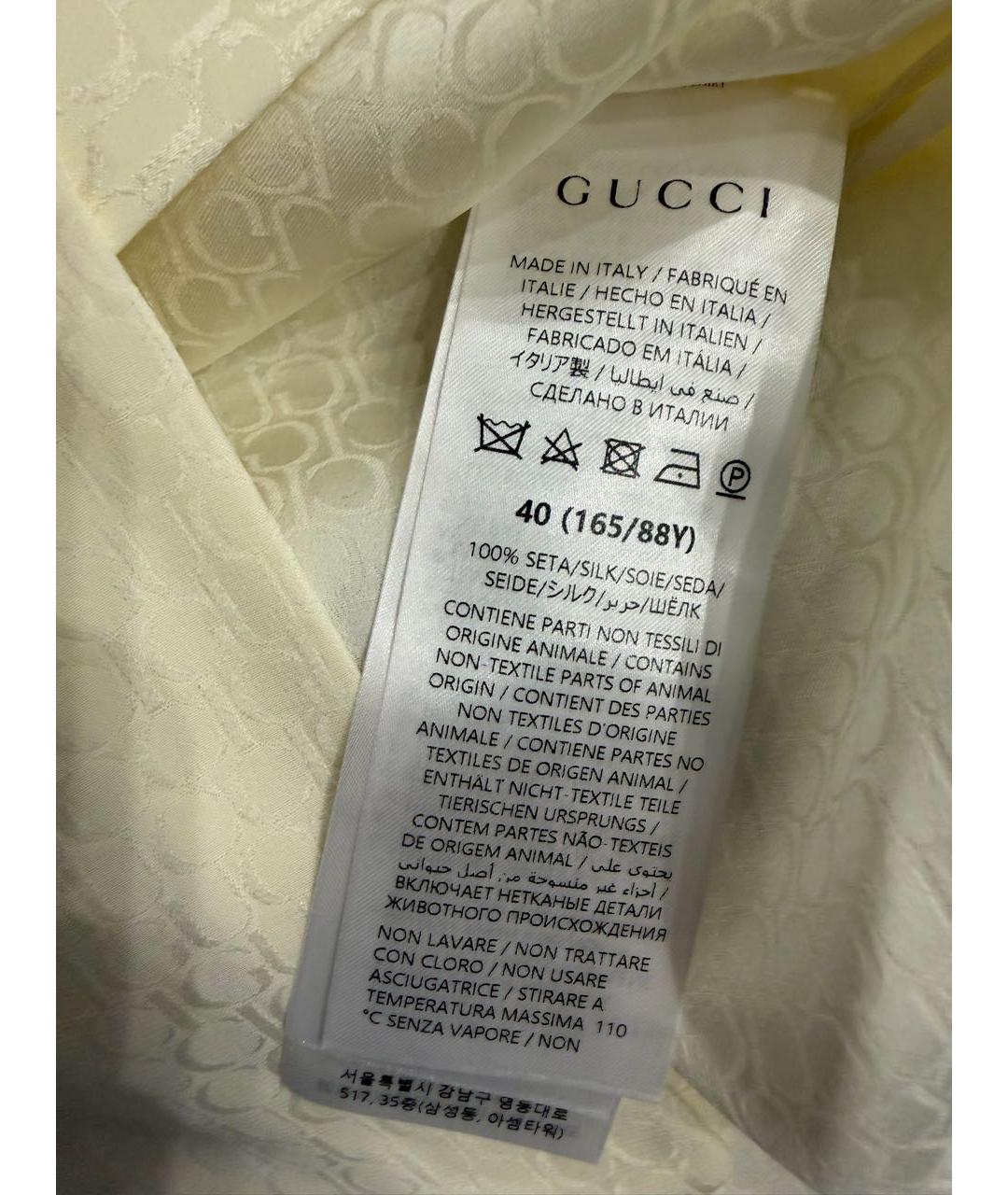 GUCCI Белая шелковая рубашка, фото 8
