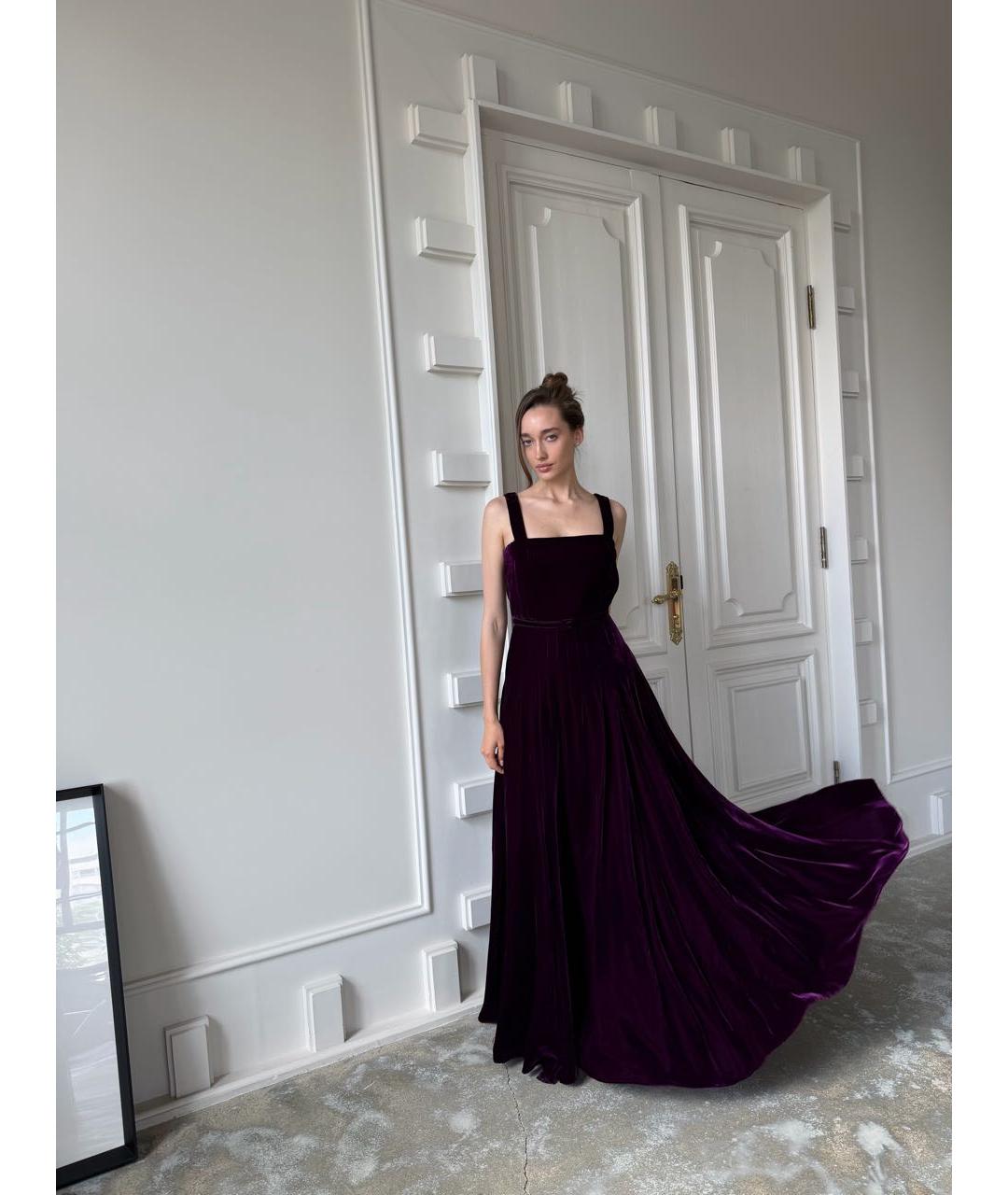 CHRISTIAN DIOR Фиолетовое бархатное вечернее платье, фото 2
