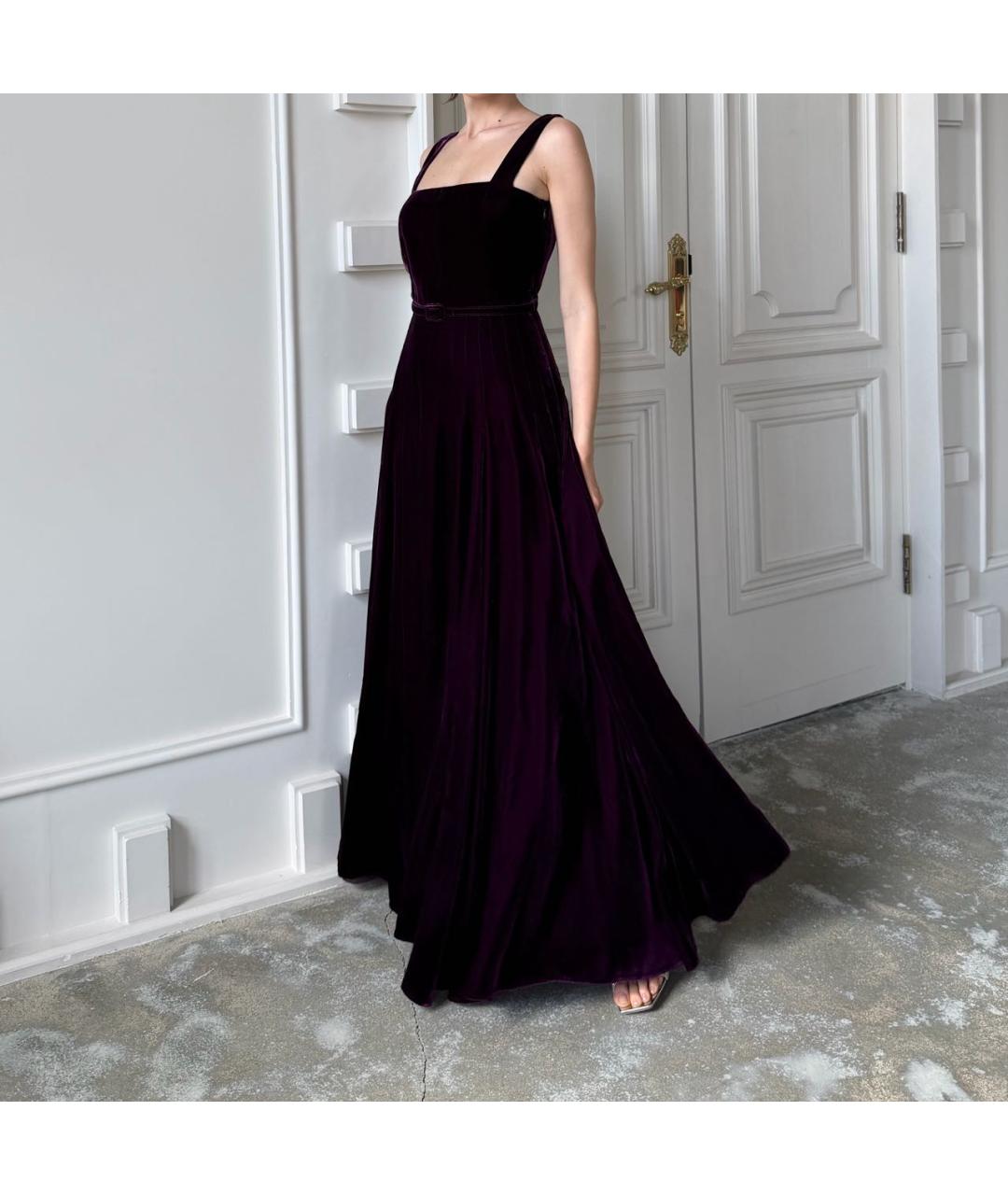 CHRISTIAN DIOR Фиолетовое бархатное вечернее платье, фото 8