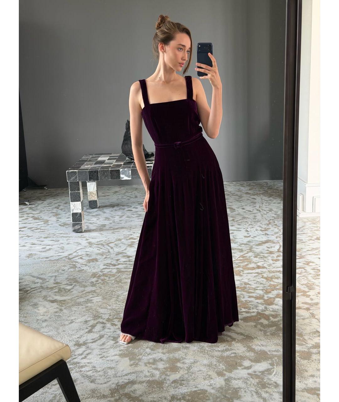 CHRISTIAN DIOR Фиолетовое бархатное вечернее платье, фото 3