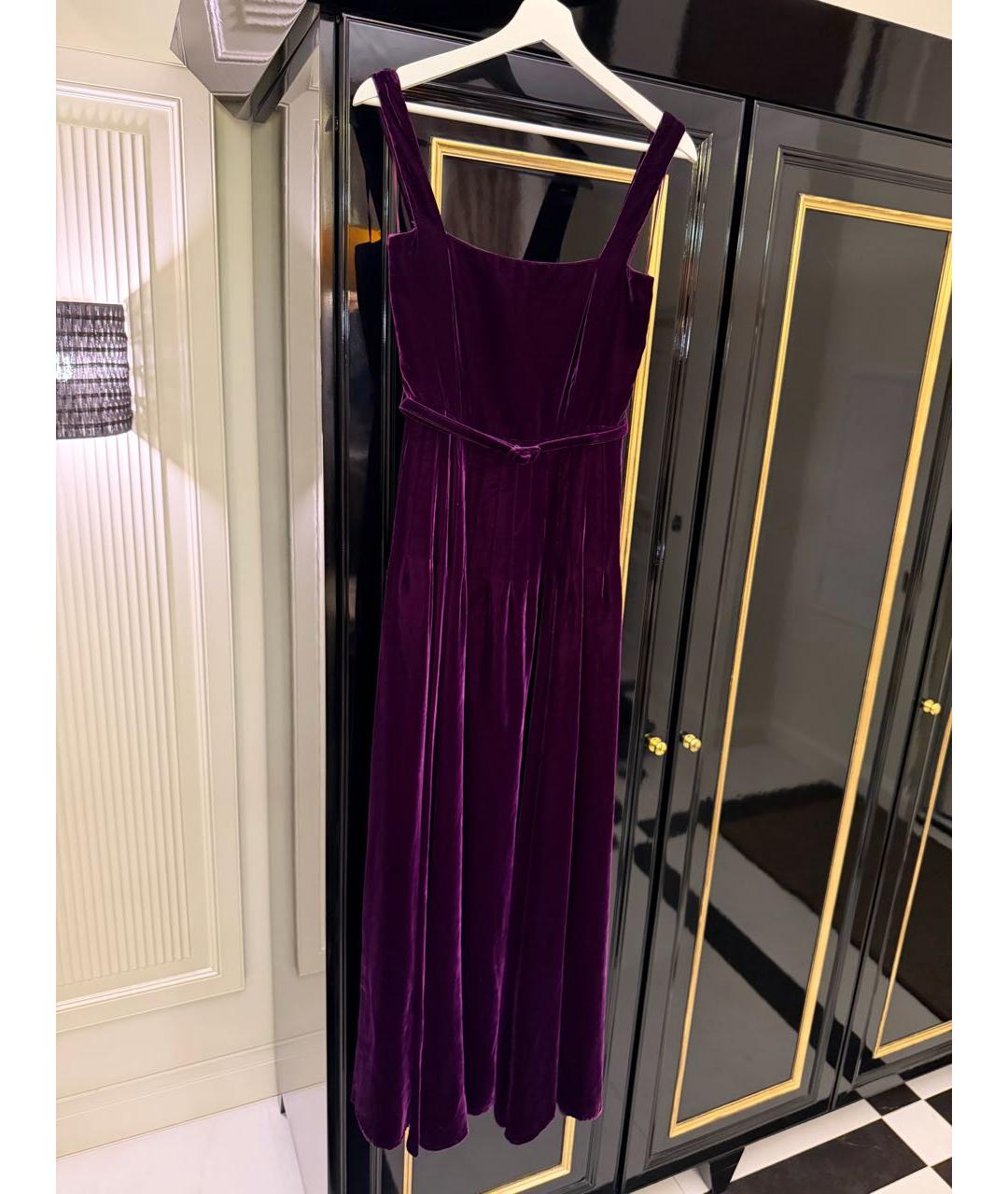 CHRISTIAN DIOR Фиолетовое бархатное вечернее платье, фото 4