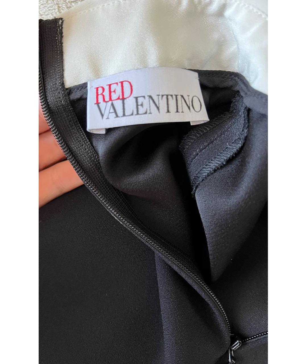 RED VALENTINO Черное ацетатное платье, фото 4