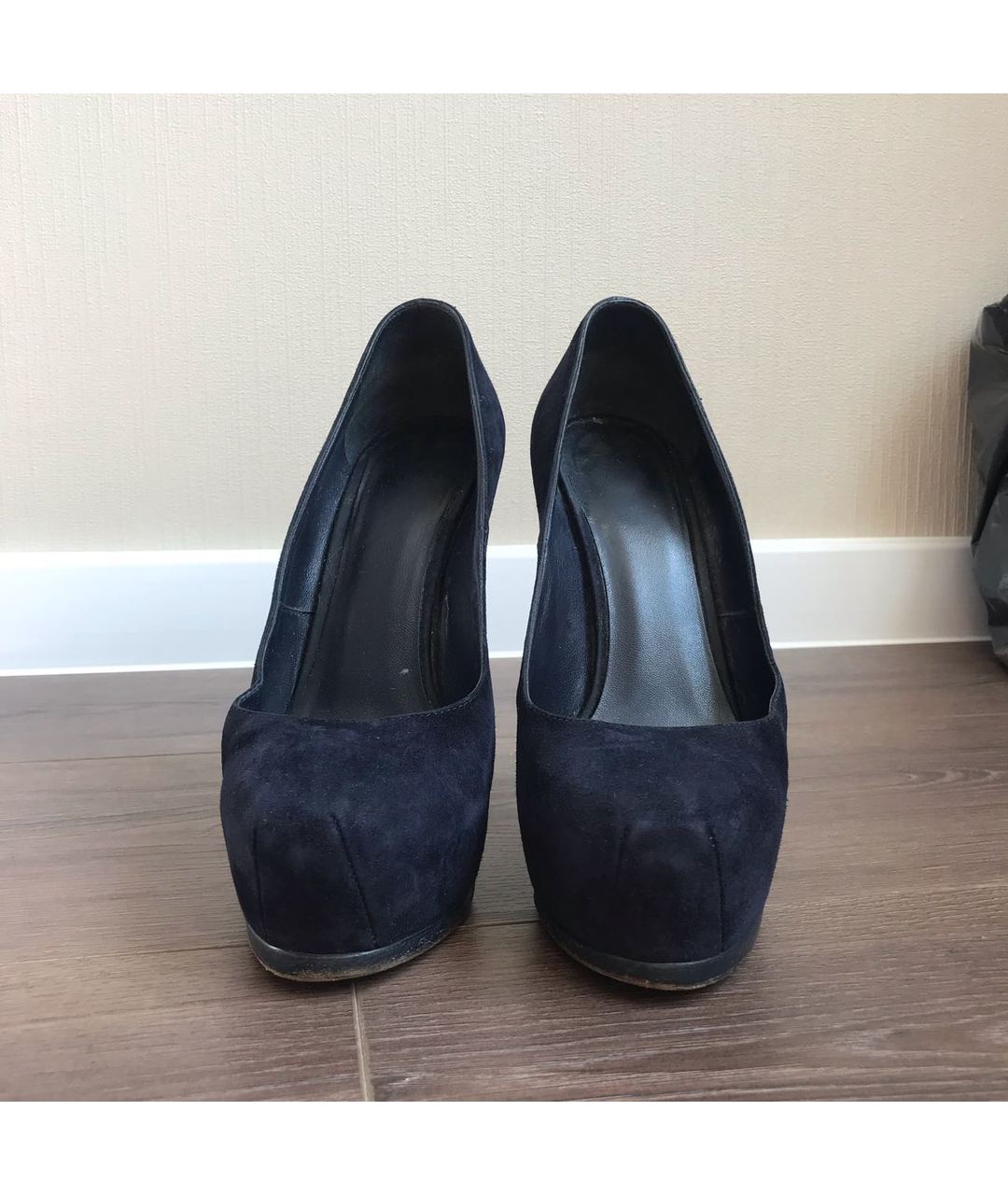 SAINT LAURENT Темно-синие замшевые туфли, фото 2