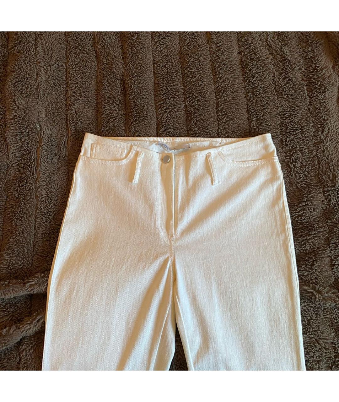 ALEXANDER MCQUEEN Белые хлопковые джинсы клеш, фото 4