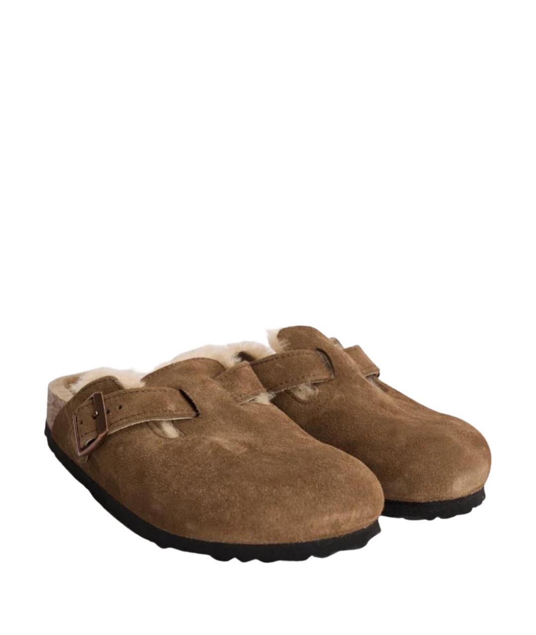 BIRKENSTOCK Коричневые замшевые мюли, фото 3