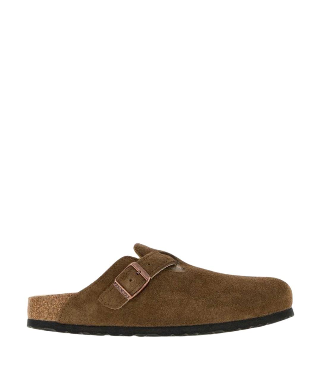 BIRKENSTOCK Коричневые замшевые мюли, фото 1