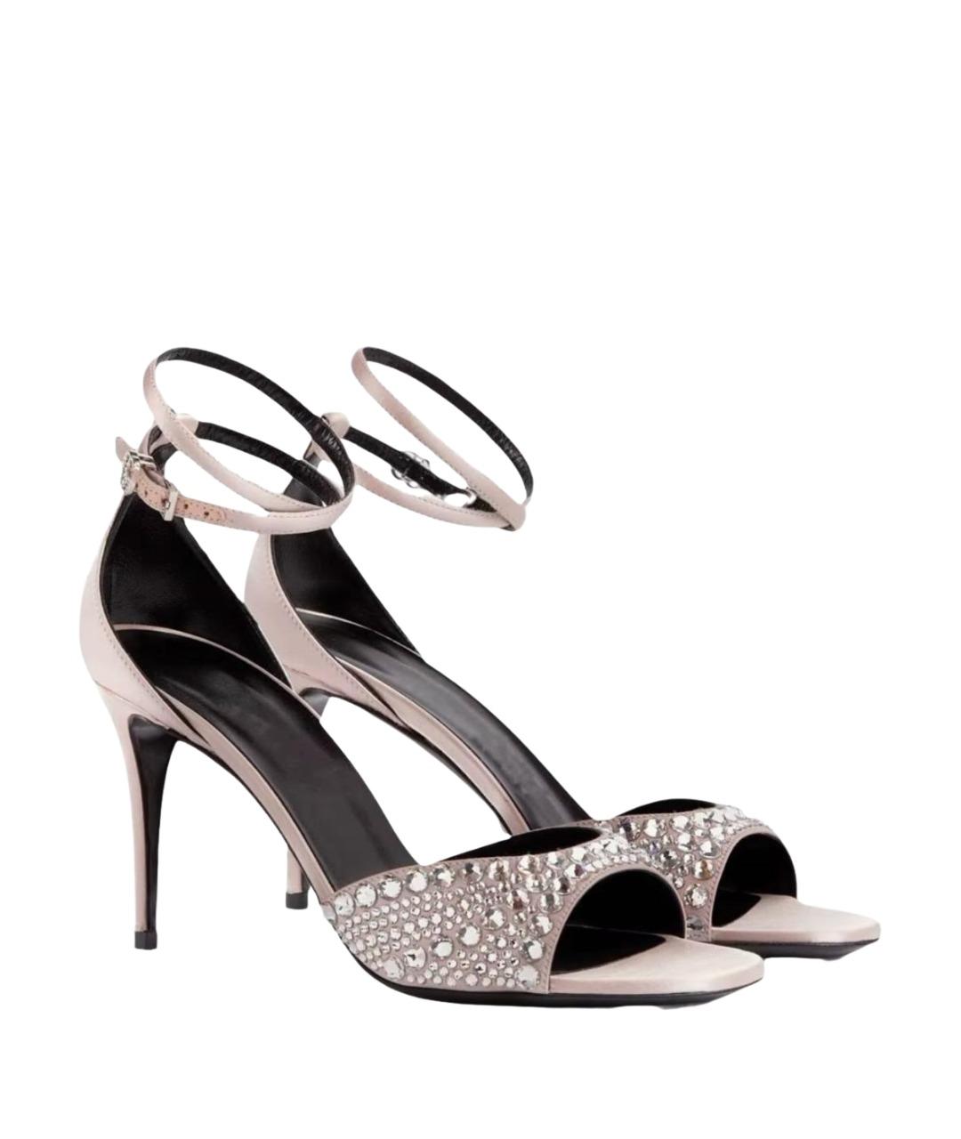 GUCCI Розовые текстильные босоножки, фото 1