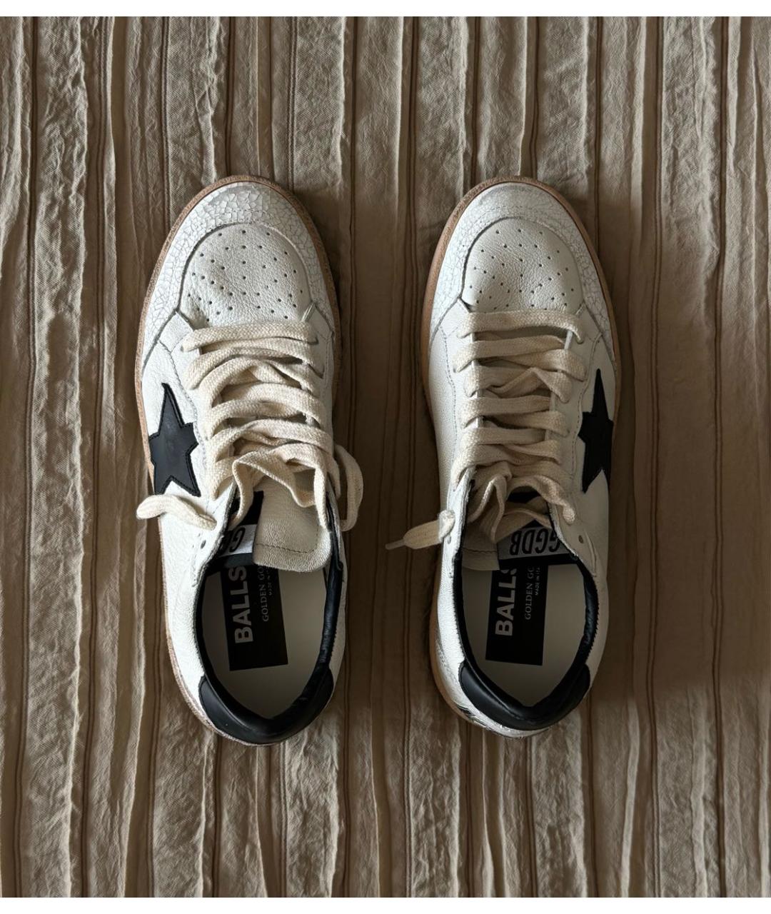 GOLDEN GOOSE Белые кожаные кеды, фото 5