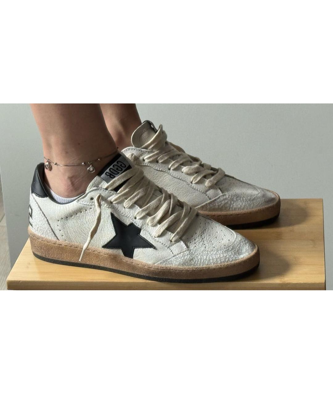 GOLDEN GOOSE Белые кожаные кеды, фото 7