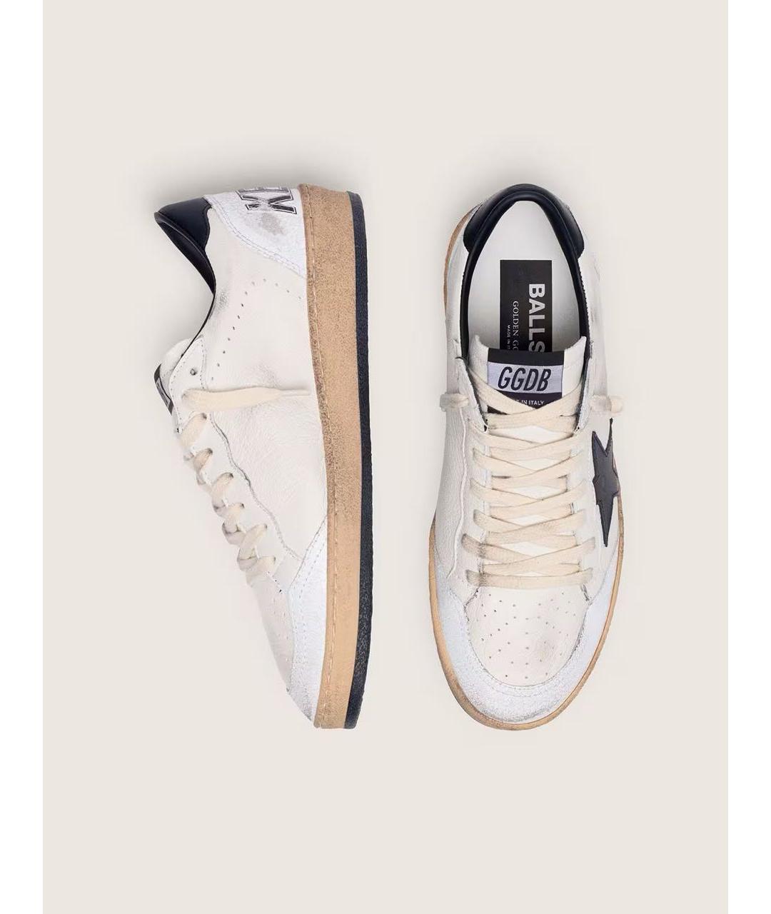 GOLDEN GOOSE Белые кожаные кеды, фото 3