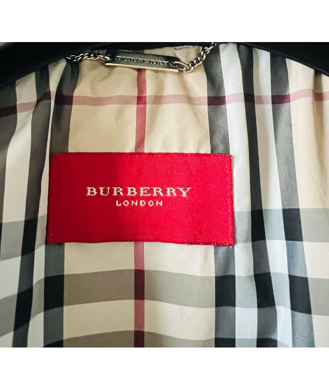 BURBERRY Черная полиэстеровая куртка, фото 5