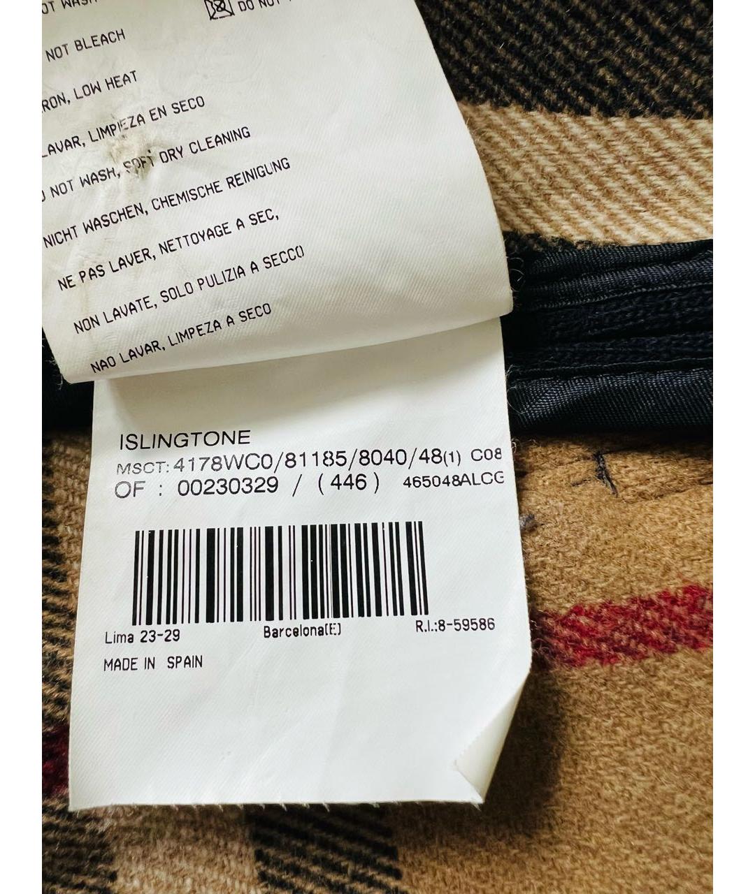 BURBERRY Темно-синее шерстяное пальто, фото 4