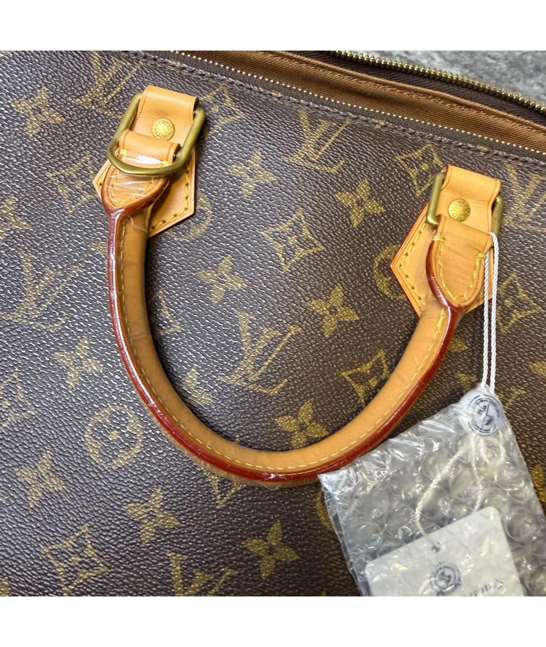 LOUIS VUITTON Коричневая сумка с короткими ручками из канвы, фото 8