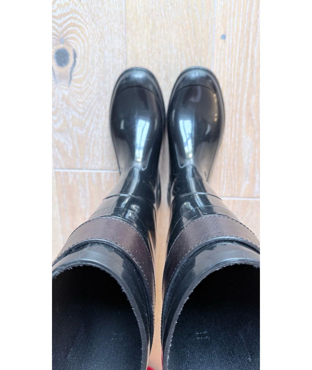 BURBERRY Черные резиновые сапоги, фото 3
