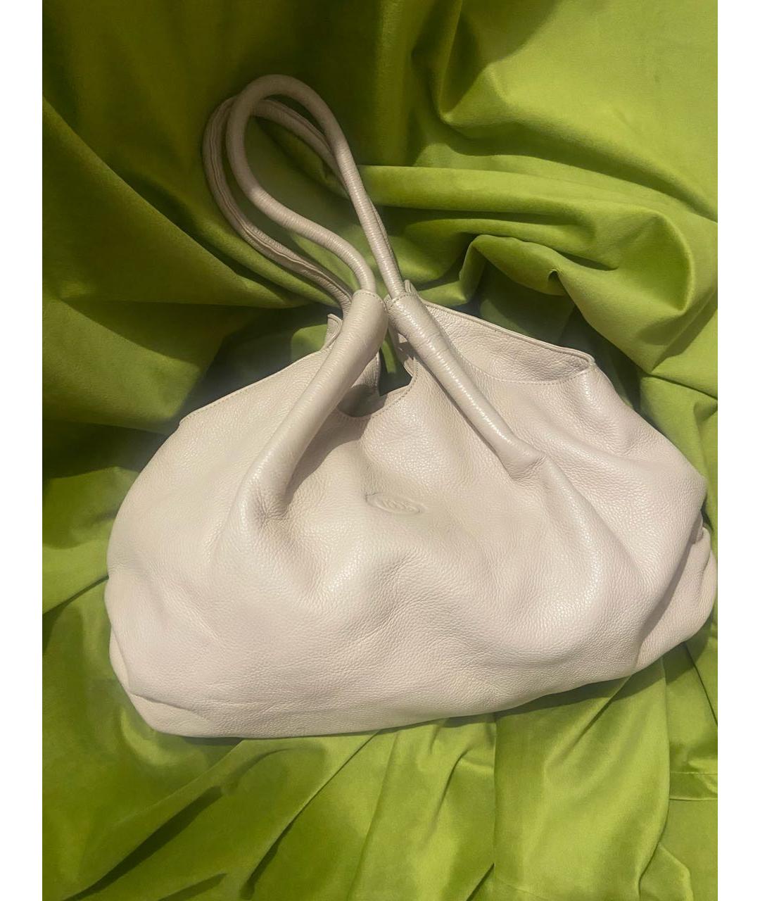 TOD'S Бежевая кожаная сумка тоут, фото 3