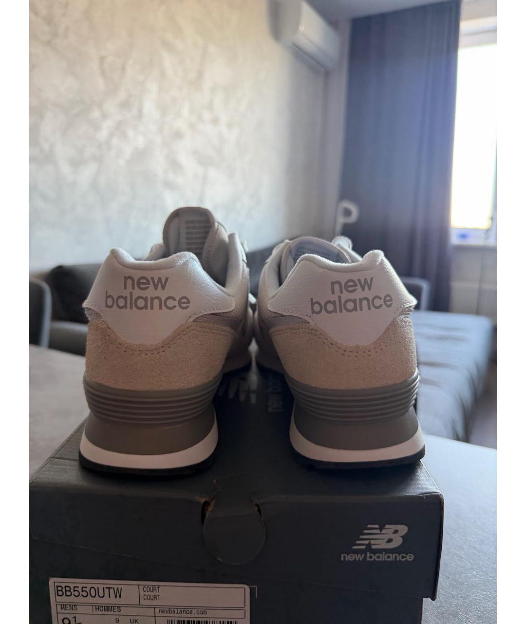 NEW BALANCE Бежевые замшевые низкие кроссовки / кеды, фото 4