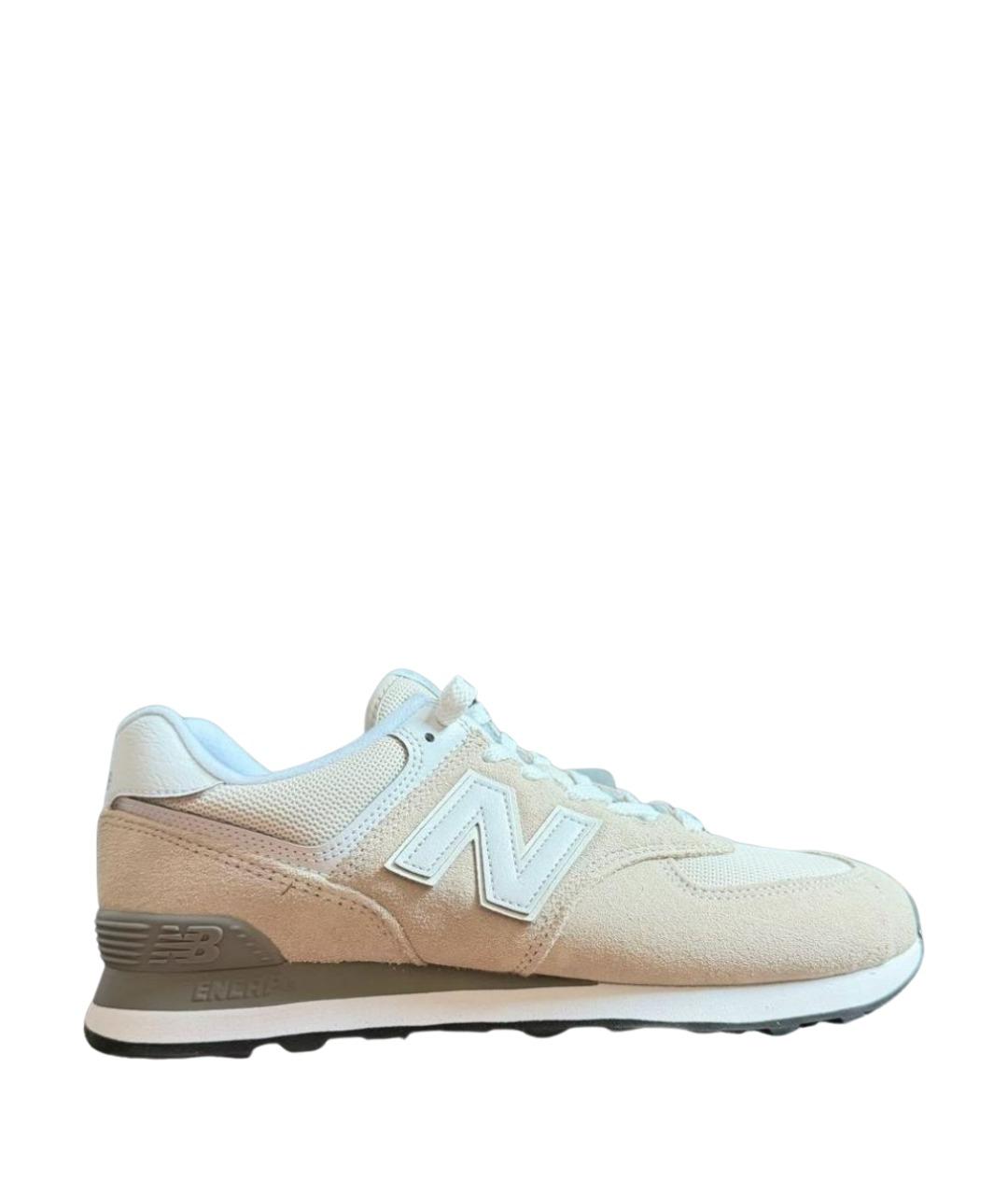 NEW BALANCE Бежевые замшевые низкие кроссовки / кеды, фото 1