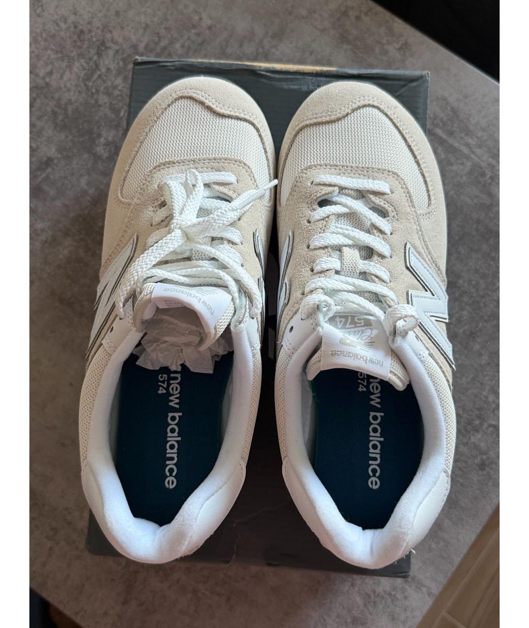 NEW BALANCE Бежевые замшевые низкие кроссовки / кеды, фото 3